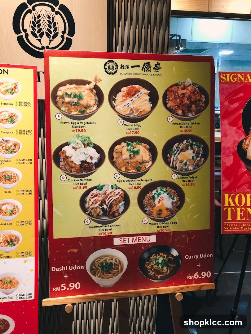 Japanese Curry Noodle & Udon Menu