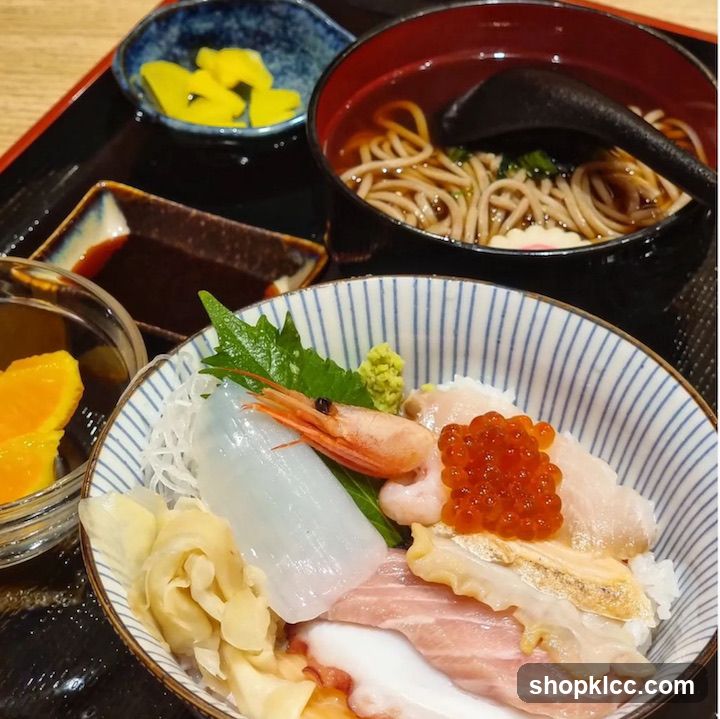 Japanese Seafood Bowl and Soba Noodles