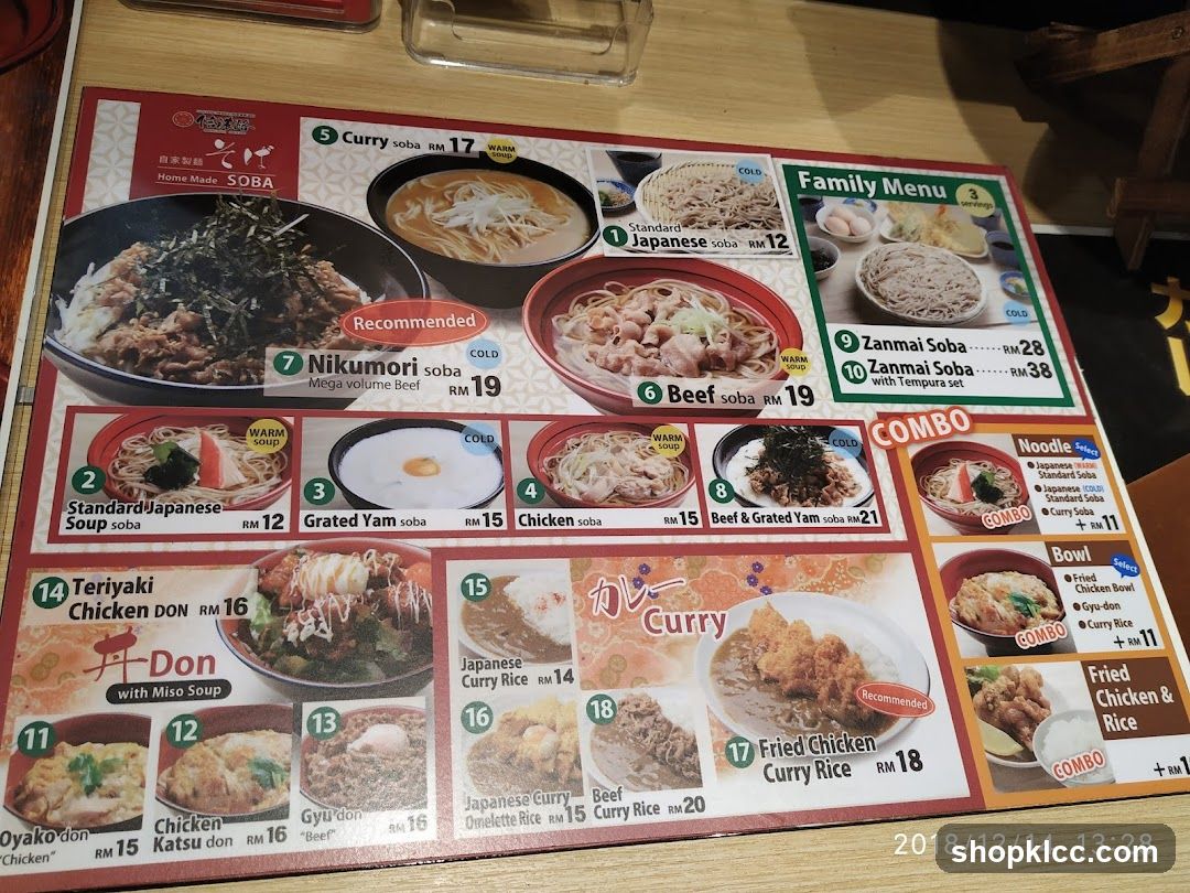 Home Made SOBA Menu