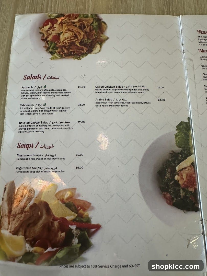 Salads and Soups Menu
