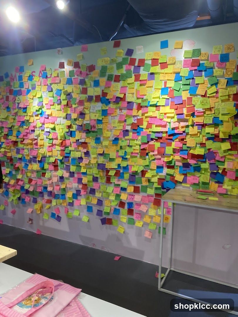 Wall covered in sticky notes