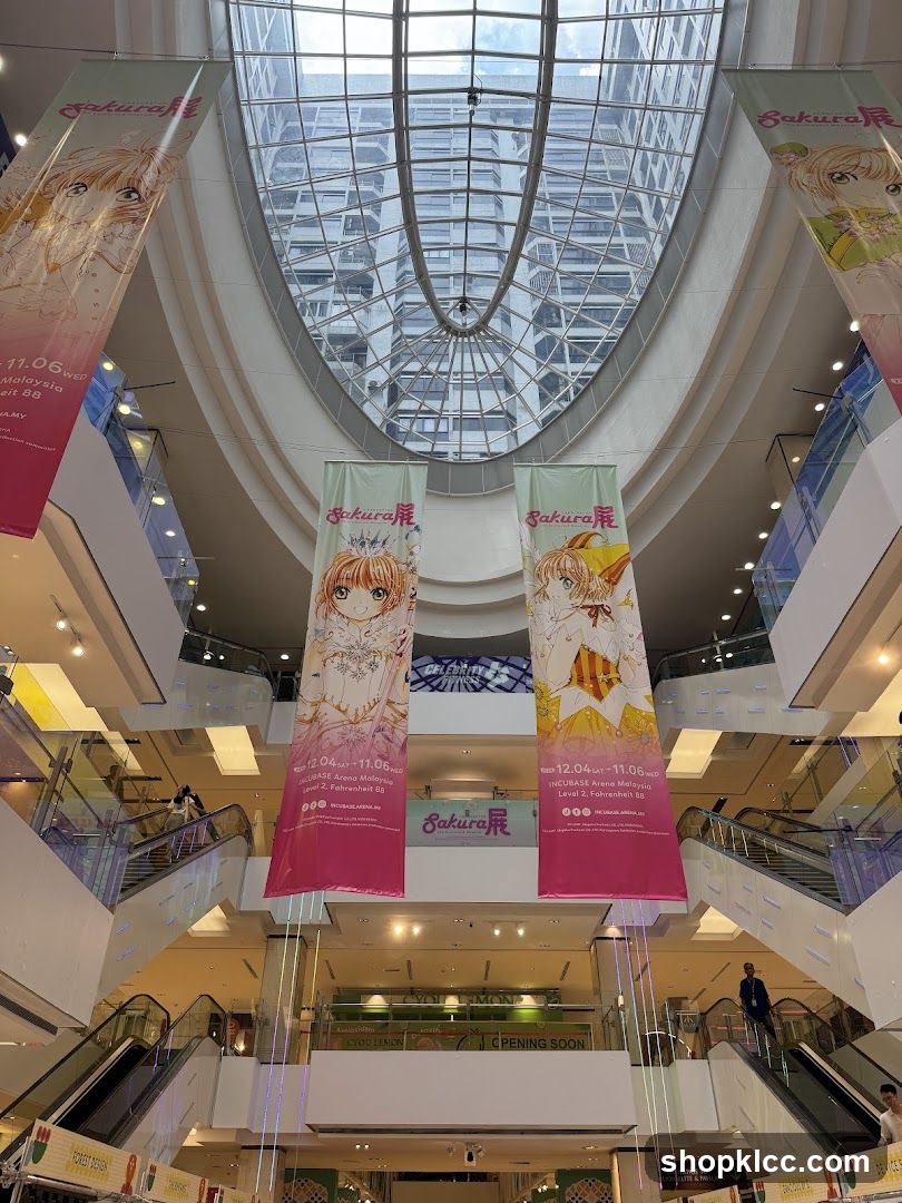 Mall Interior with Sakura Banners