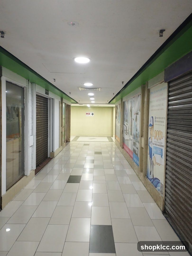Indoor Hallway with Shops