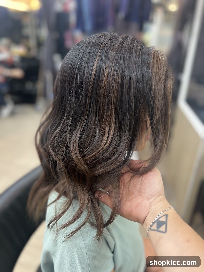 Hairdresser styling client's hair
