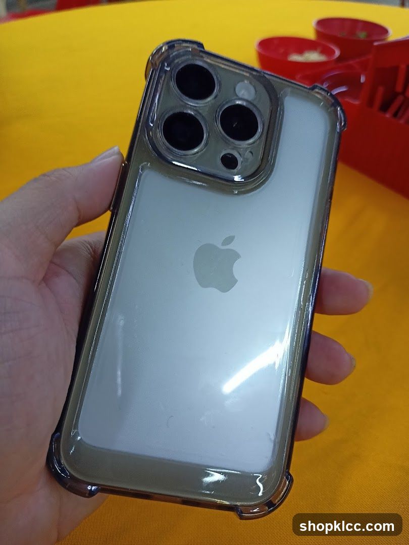 iPhone in protective case