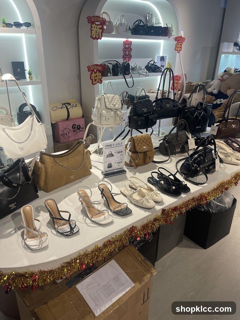 Handbags and Shoes Display