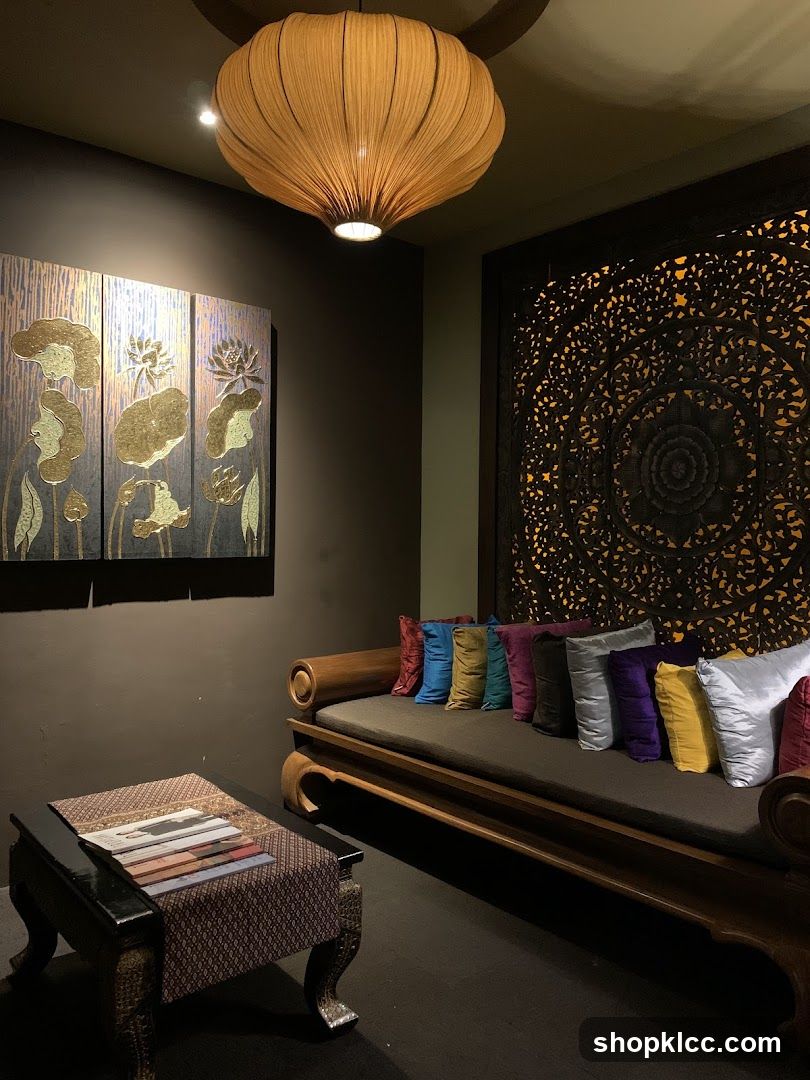 Spa waiting area with decorative elements