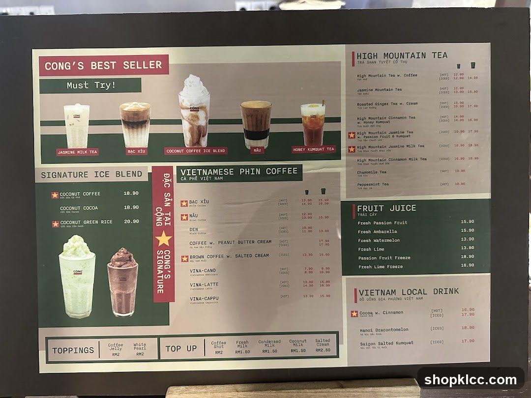 Cong's Best Seller Menu