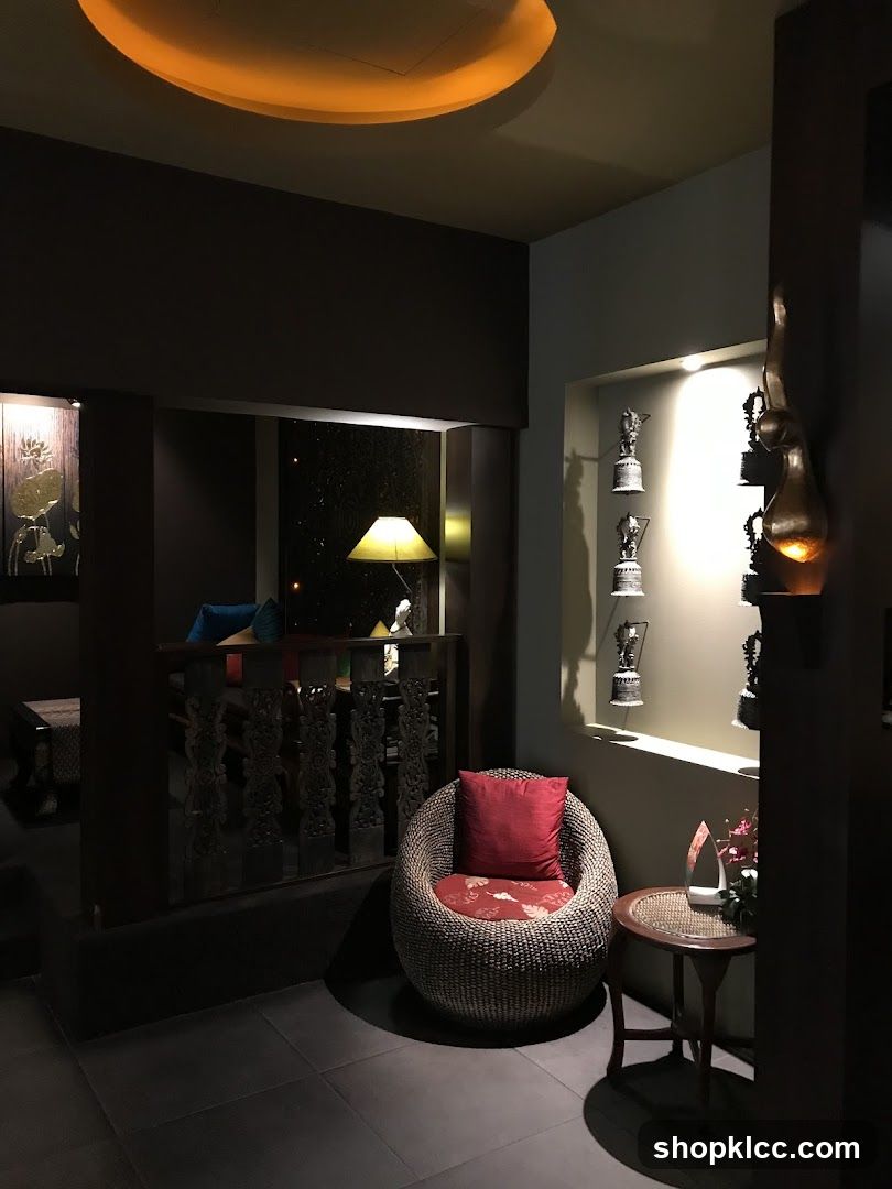 Interior of a spa waiting area