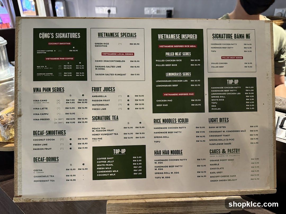 Cong's Signatures Menu