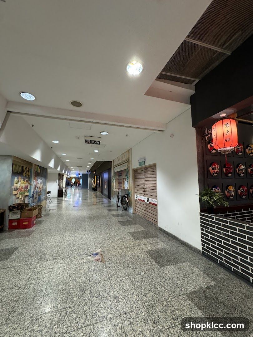 Indoor Mall Corridor with Asian Decor