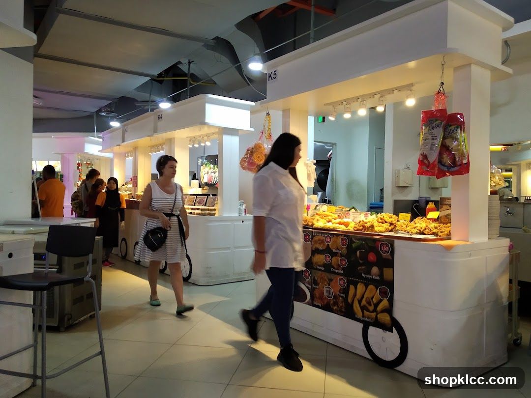 Food stalls in a market