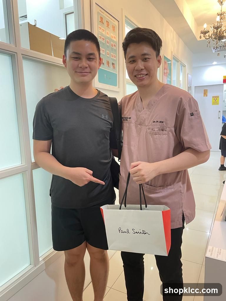 Two Men Posing with a Shopping Bag
