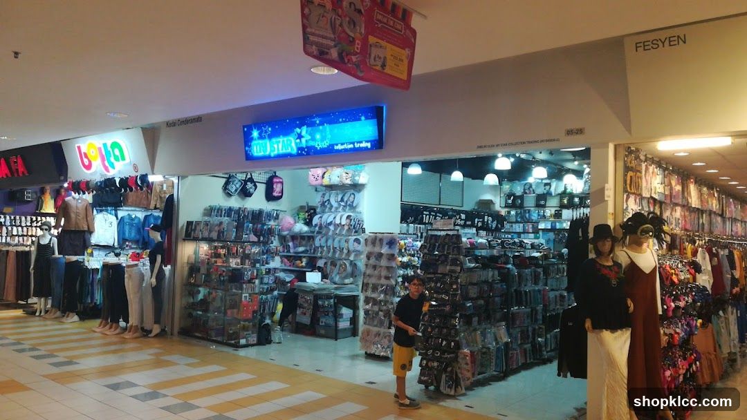 Mall shops with clothing and accessories