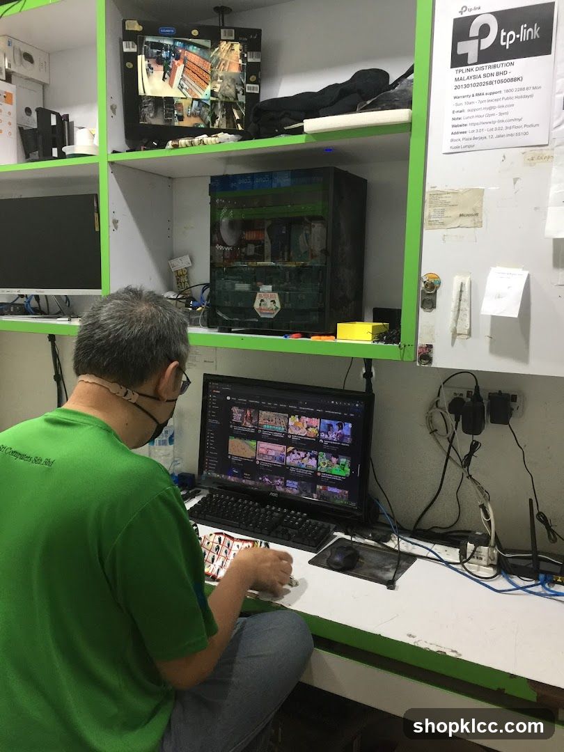 Man working at a computer