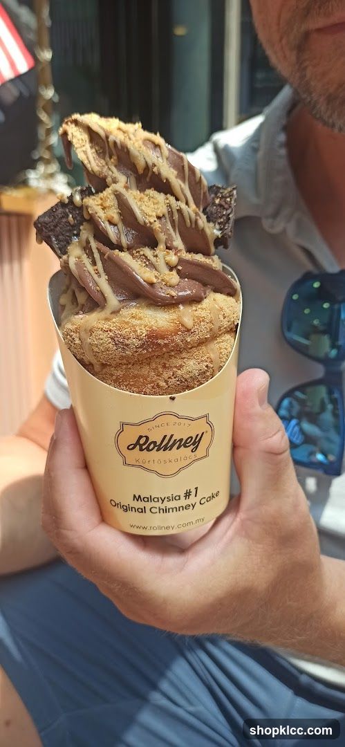 Chimney Cake with Chocolate and Peanut Butter Drizzle