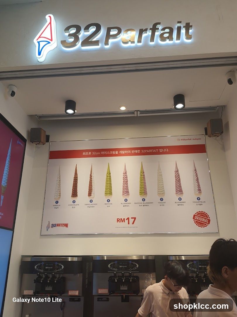 32 Parfait Ice Cream Menu
