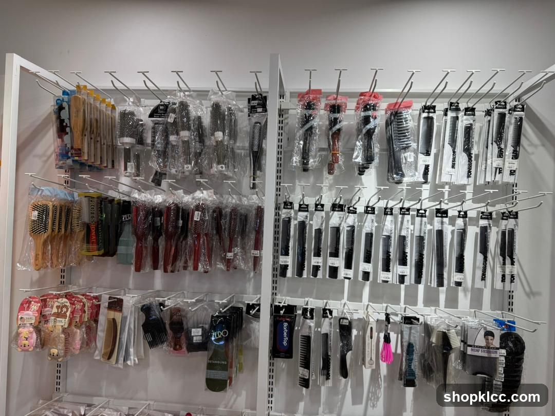 Hair Brushes and Combs Display
