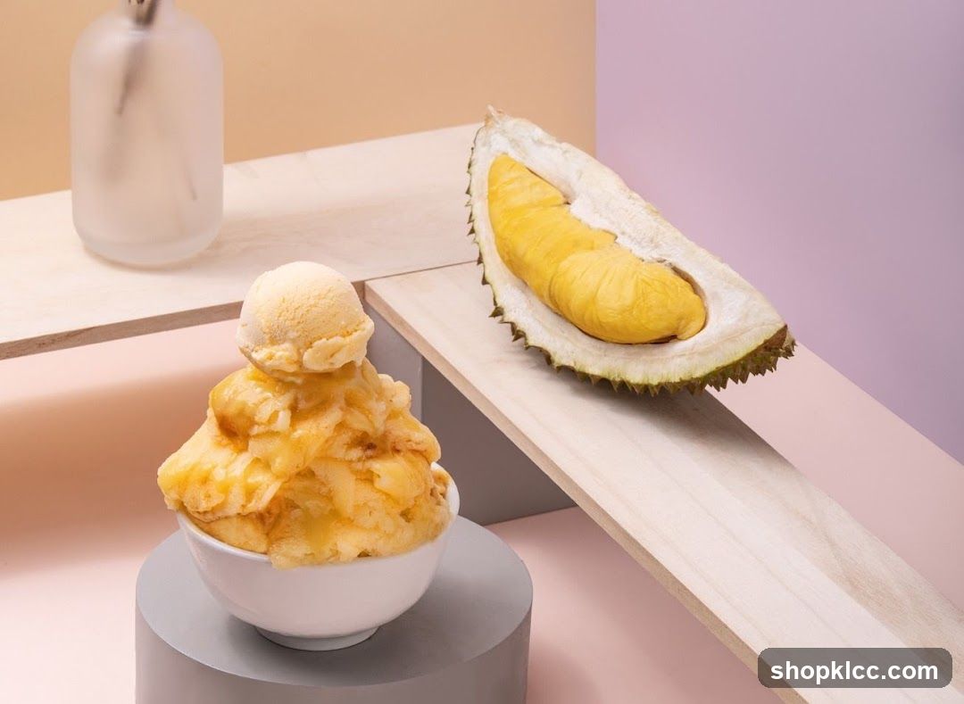 Durian Ice Cream and Fruit