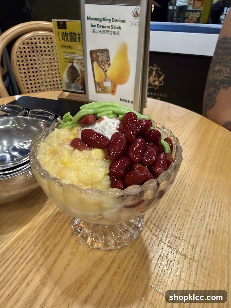 Dessert with Durian Ice Cream Stick