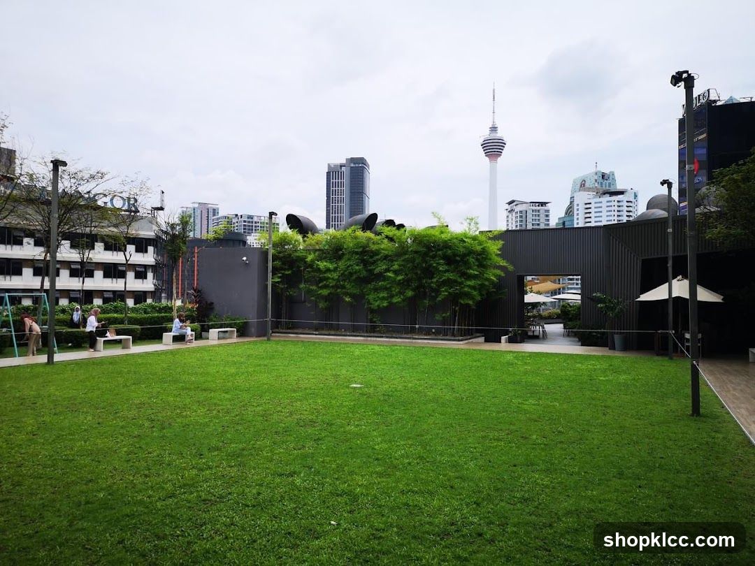 Urban Park with City Skyline