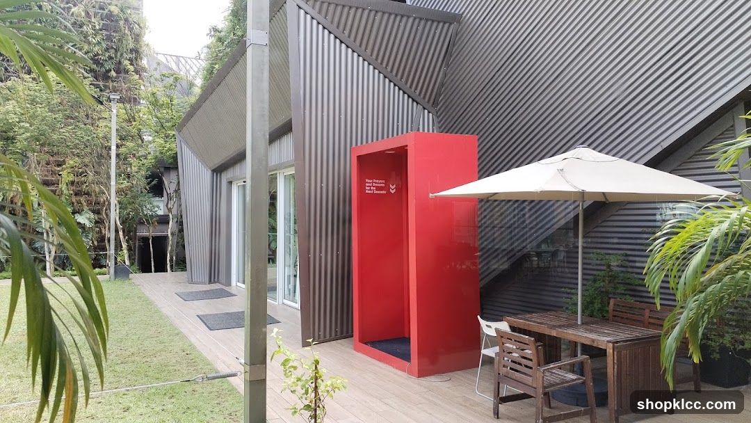 Outdoor Seating Area with Modern Architecture