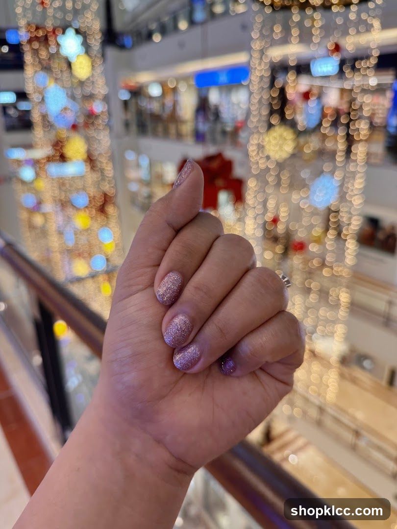 Sparkling Nails in a Festive Mall