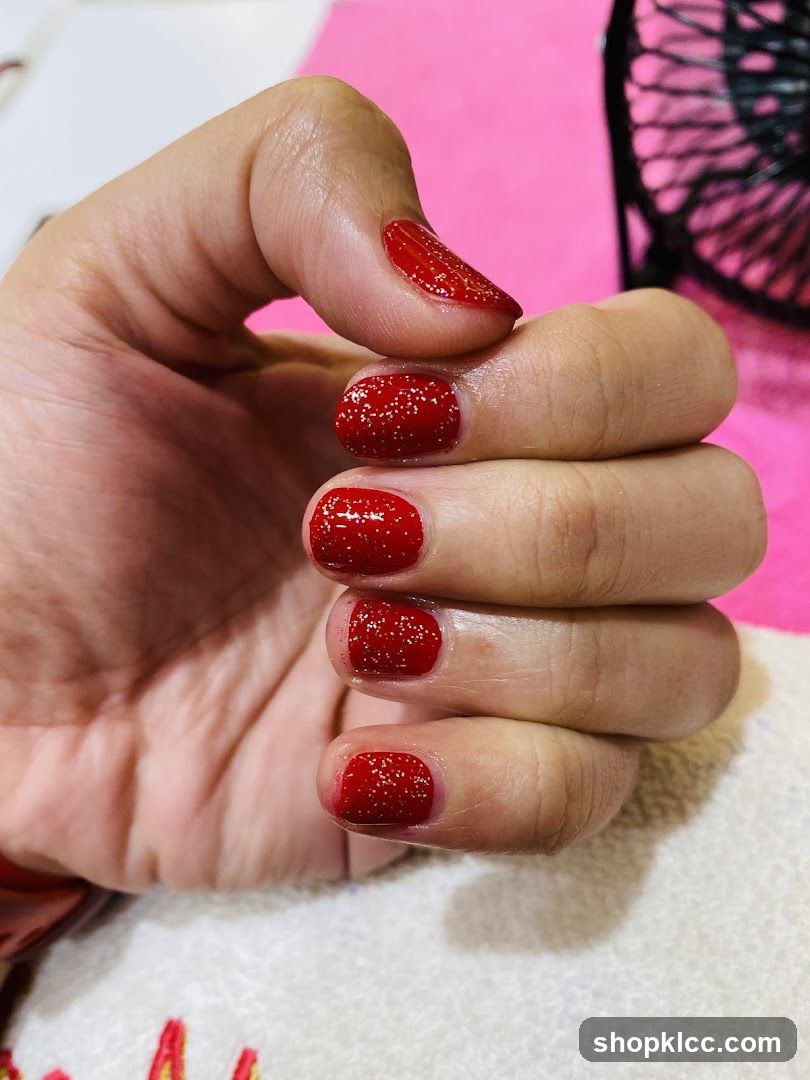 Red Glitter Nails