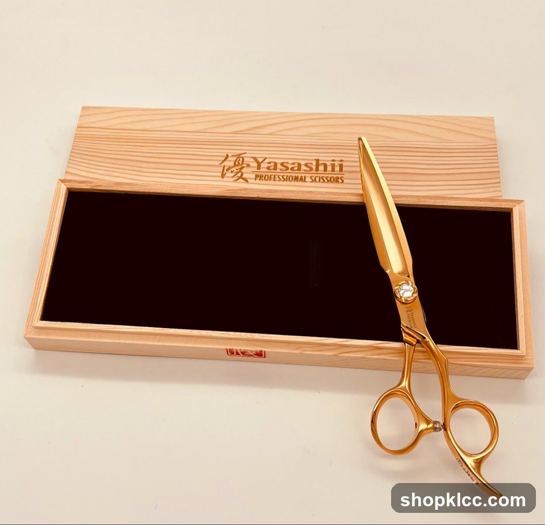 Professional Scissors in a Wooden Box