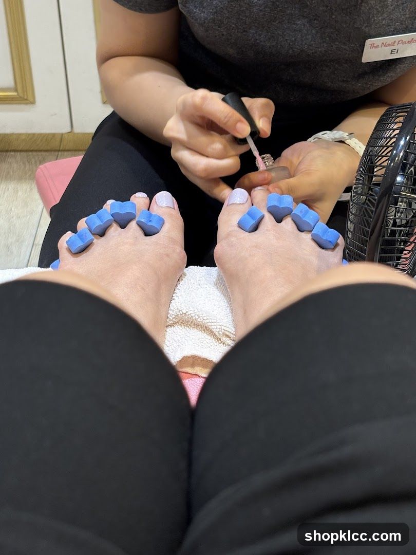 Pedicure in progress
