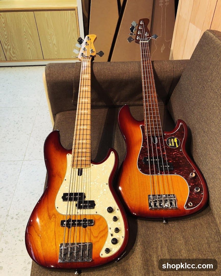 Two Bass Guitars