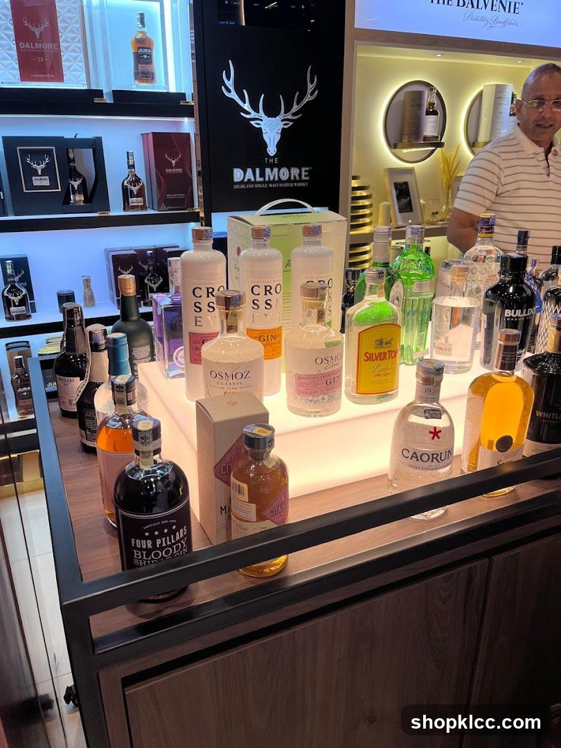 Selection of Spirits on Display