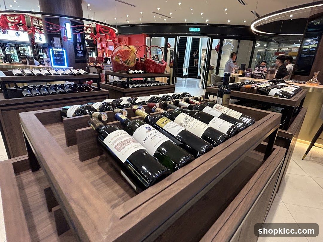 Wine bottles on display
