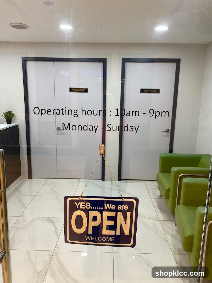 Clinic Interior with Open Sign