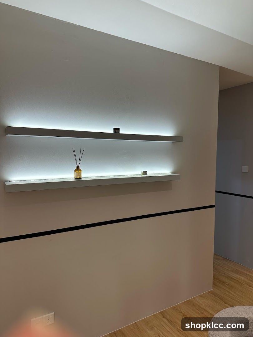 Modern Shelving with Ambient Lighting