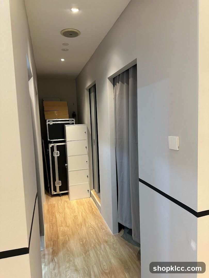 Hallway with Storage and Changing Rooms