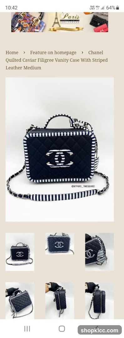 Chanel Quilted Caviar Filigree Vanity Case