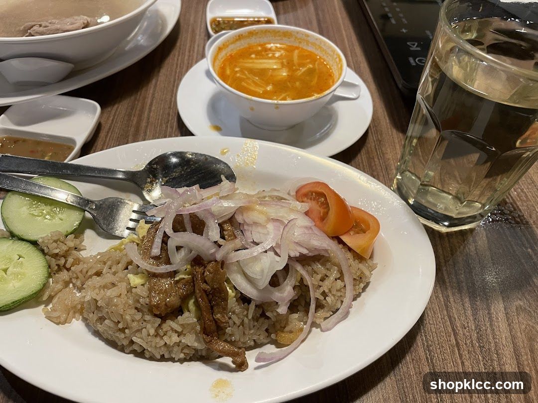 Fried Rice with Toppings and Soup