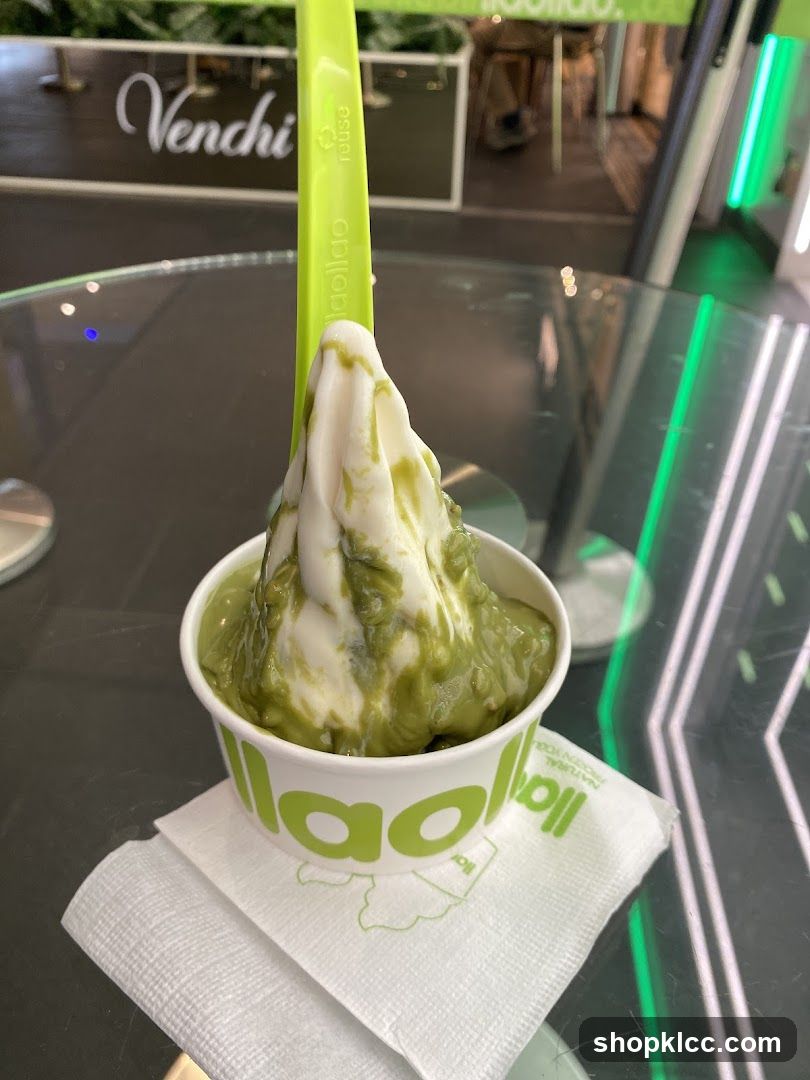 Frozen Yogurt with Matcha Topping