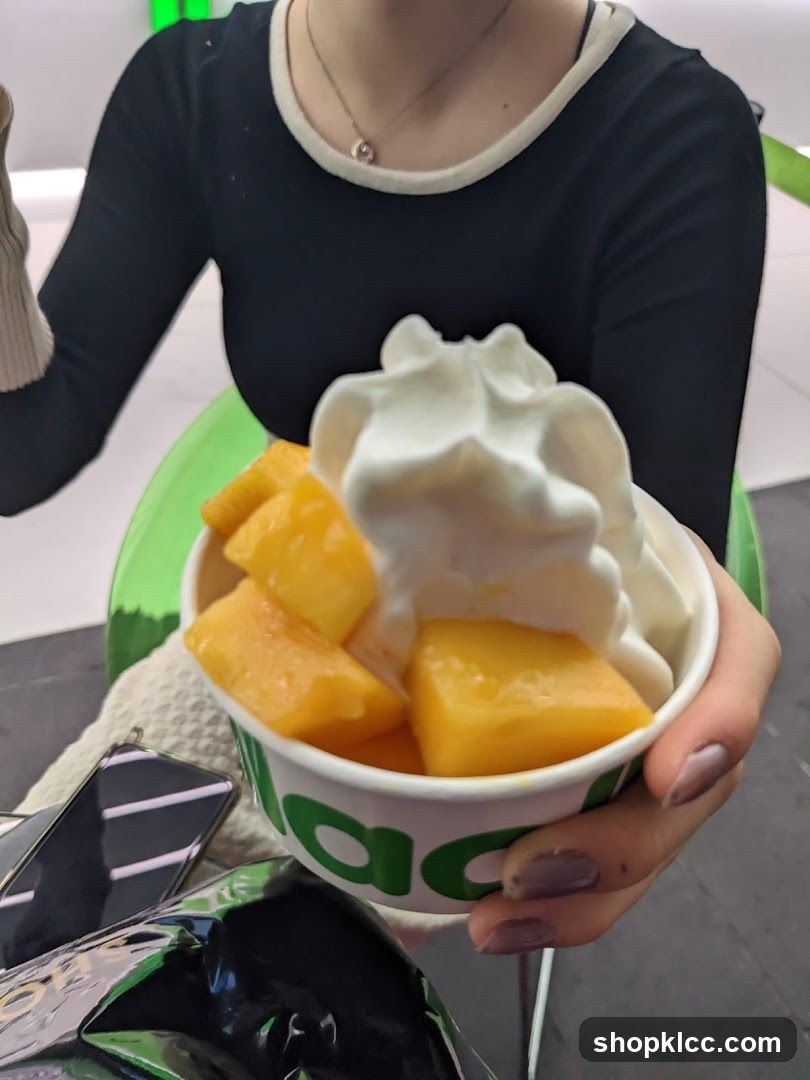 Dessert with fruit and whipped cream