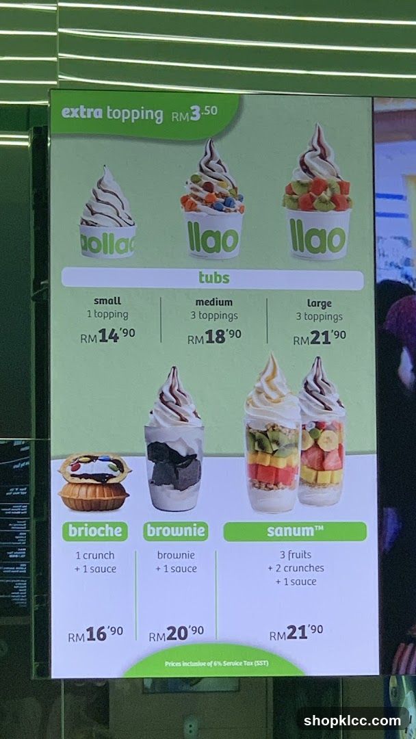 llaollao Menu
