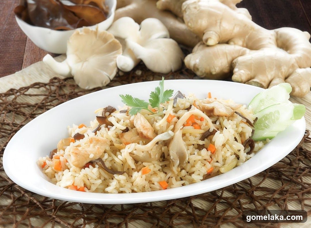 Mushroom and Chicken Fried Rice