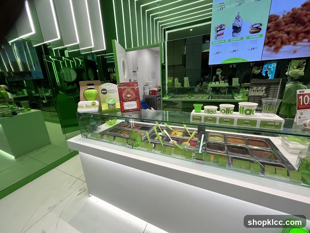Dessert shop counter