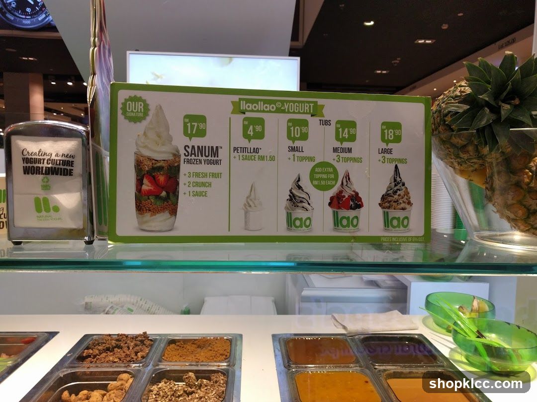 llaollao Yogurt Menu