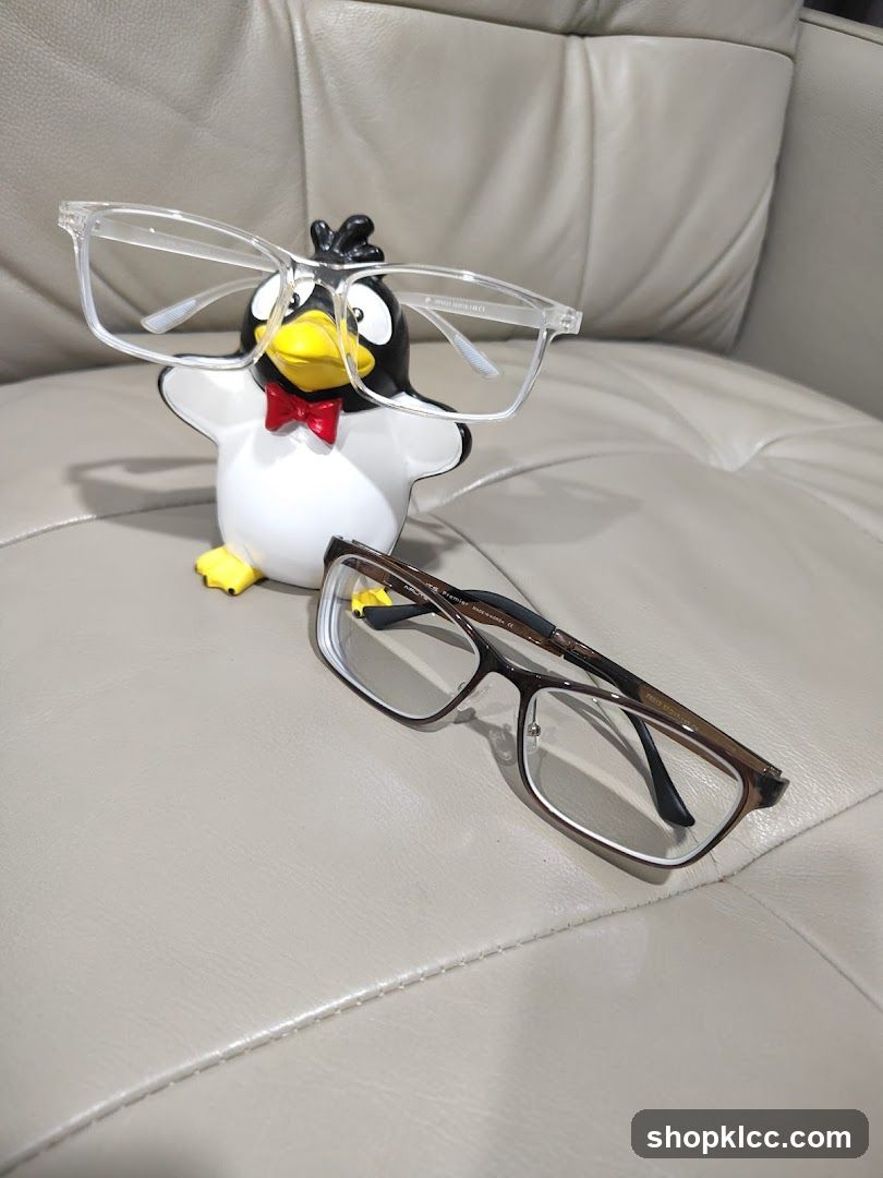 Penguin figurine with glasses