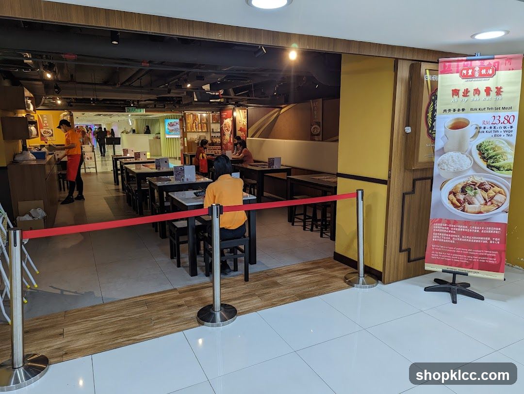 Restaurant Interior with Promotional Banner