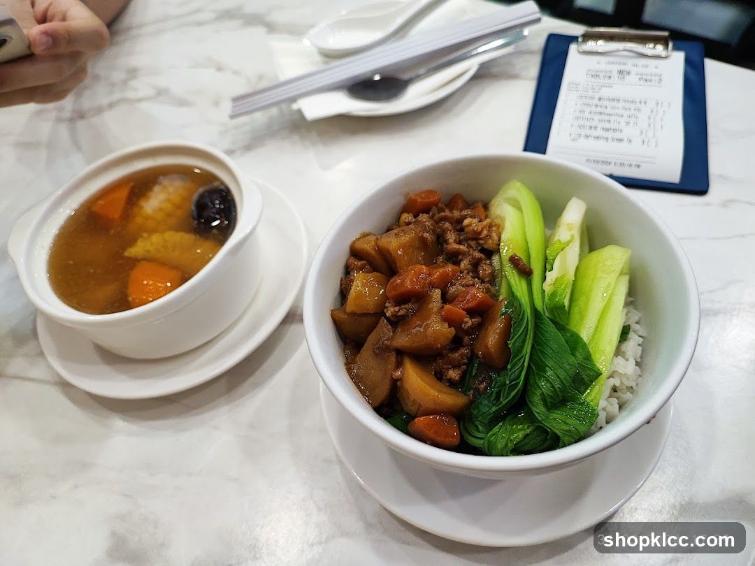 Braised Pork Rice Bowl with Soup