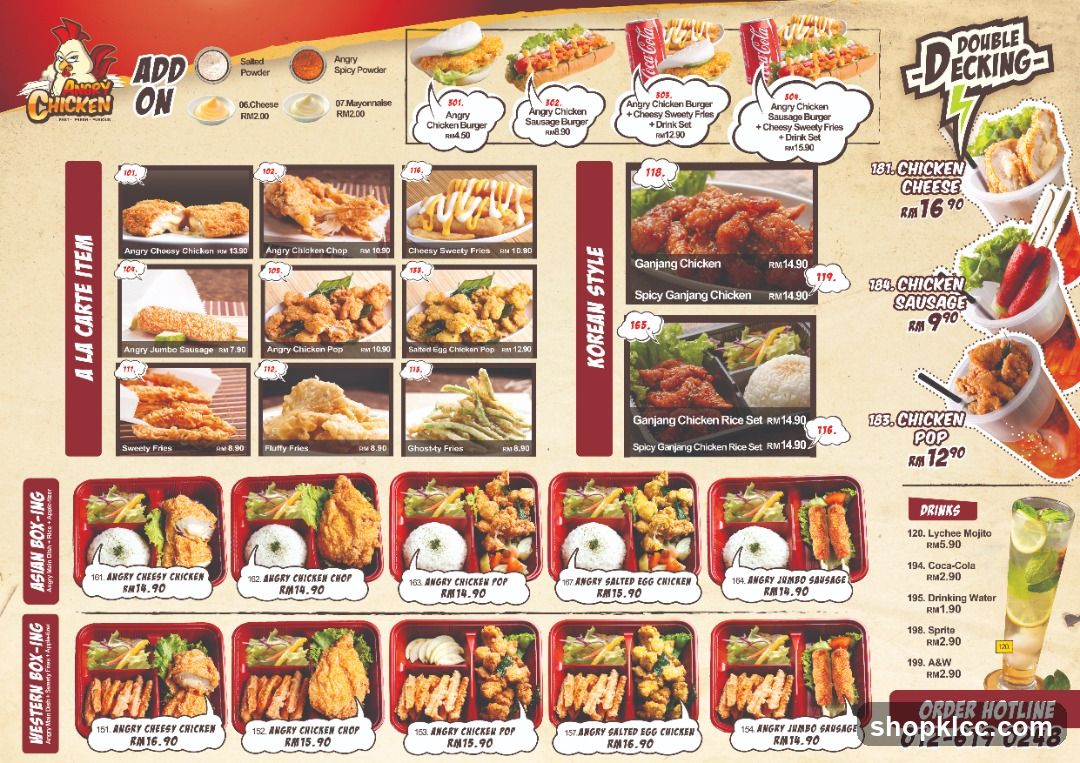 Angry Chicken Menu