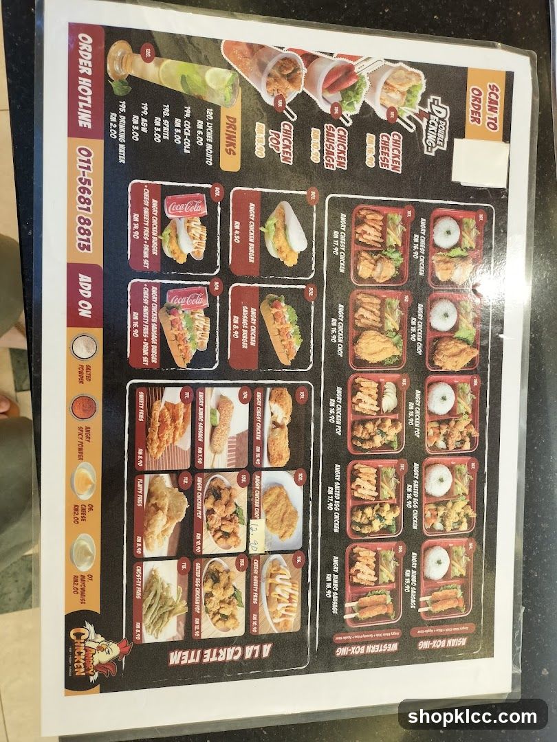 Angry Chicken Menu