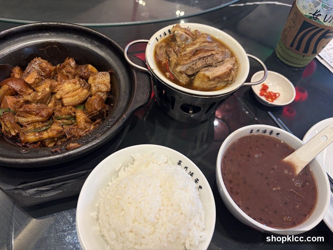 Meal with Braised Pork and Red Bean Soup